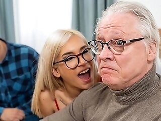 Blonde With Smallish Tits Megan Love Fucks With An Old Man