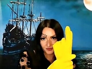 Yellow Rubber Gloves For Handballing. Do You Want To Sense Them In Yourself? Domme Nika And Glove Kink